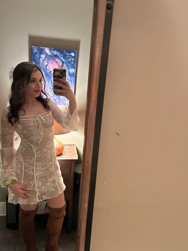 Customer photo review of Anissa Vintage Lace Mini Dress