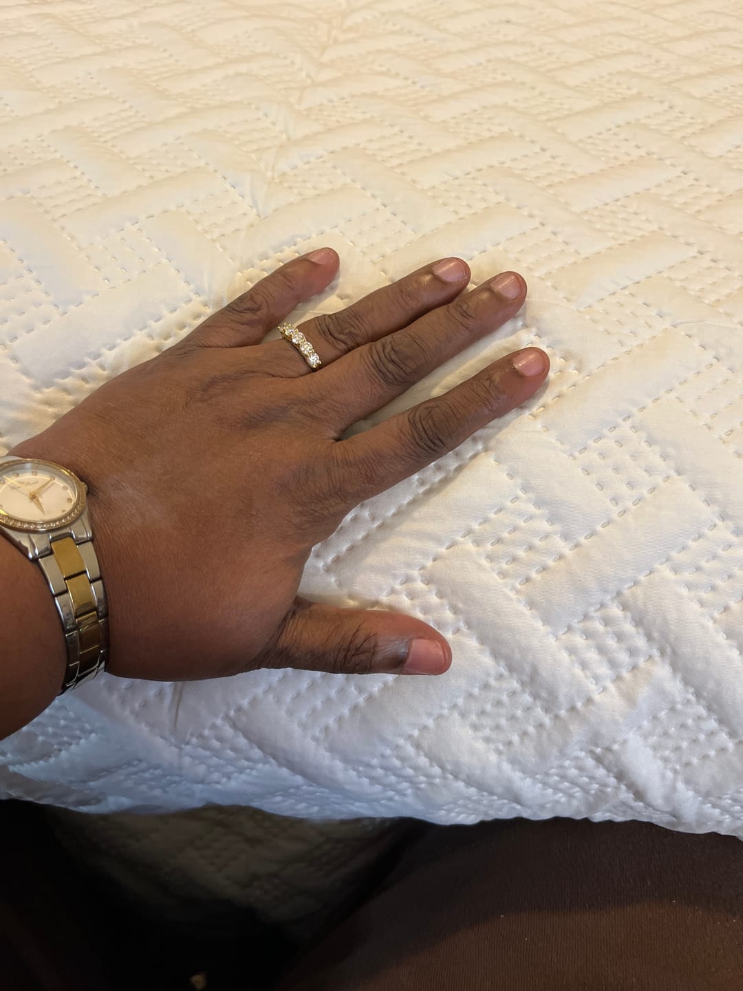 Customer photo review of Bold Moissanite Half Eternity Ring
