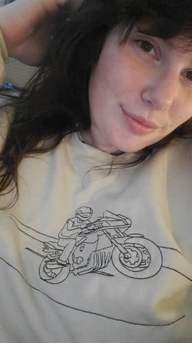Customer photo review of Soulmate Custom Embroidered Photo Sweatshirt