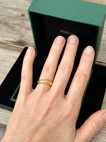 Customer photo review of Heart Gemstone Promise Dome Ring