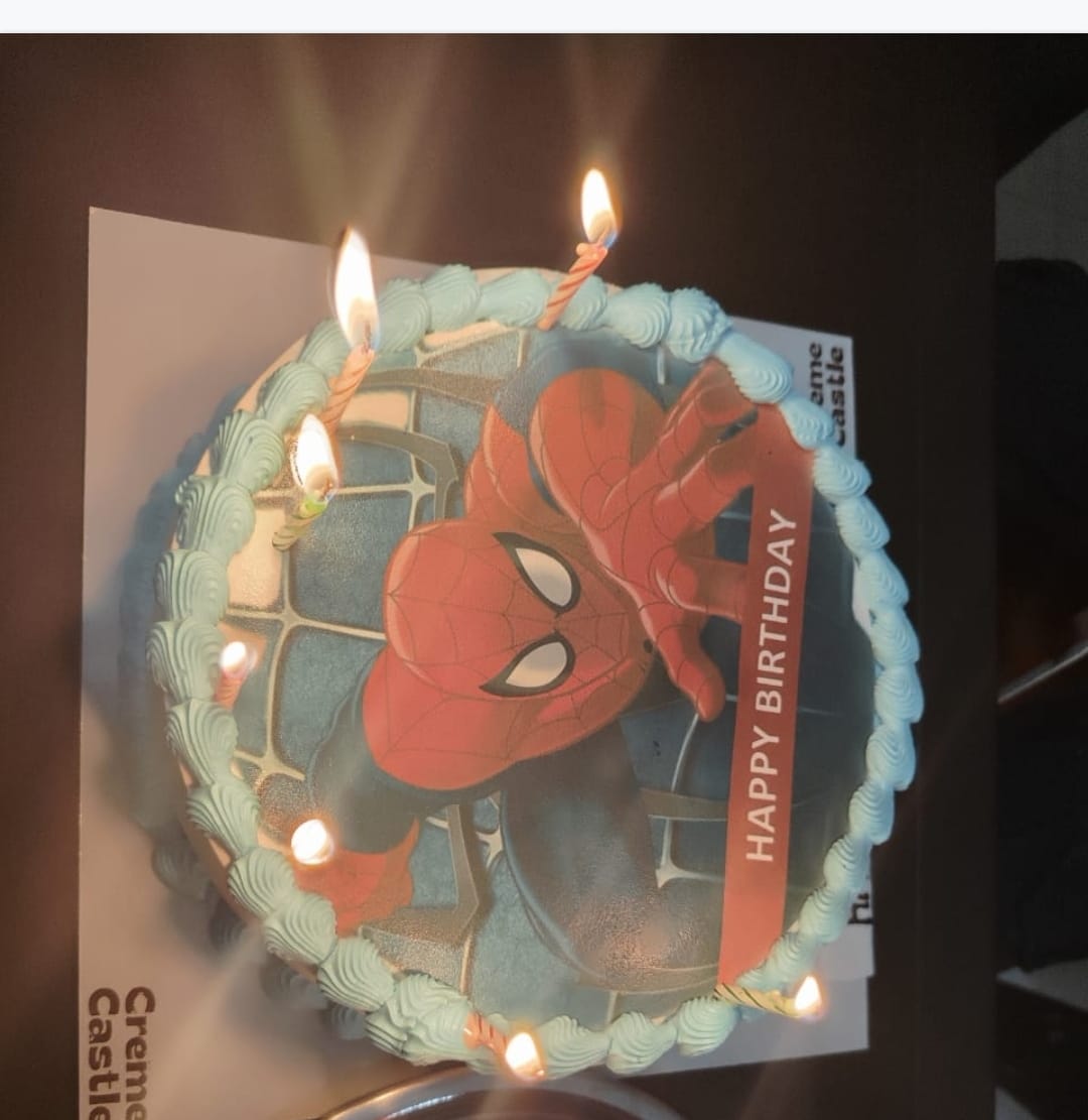 Customer photo review of Spidey Web Photo Cake