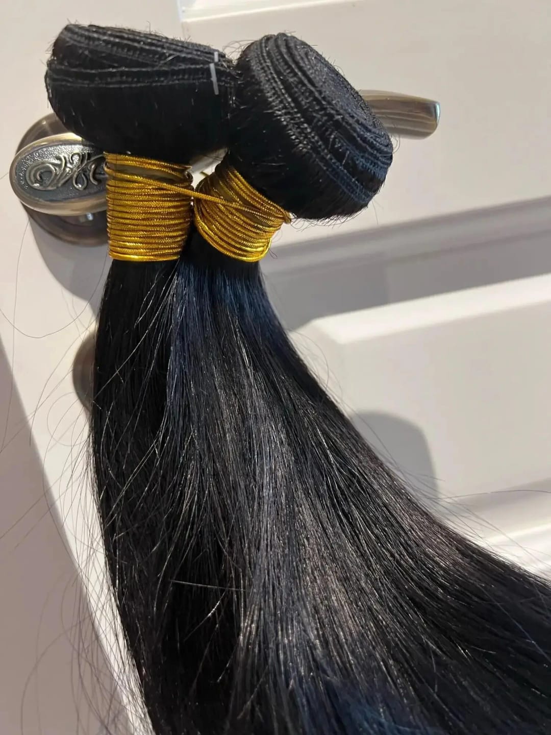 Customer photo review of MORE FACE 10A Straight Remy Hair 3PCS Human Hair Bundles Extensions Natural Color