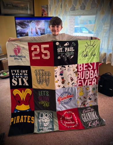 T-shirt quilt featuring pirates by Carrie from WV