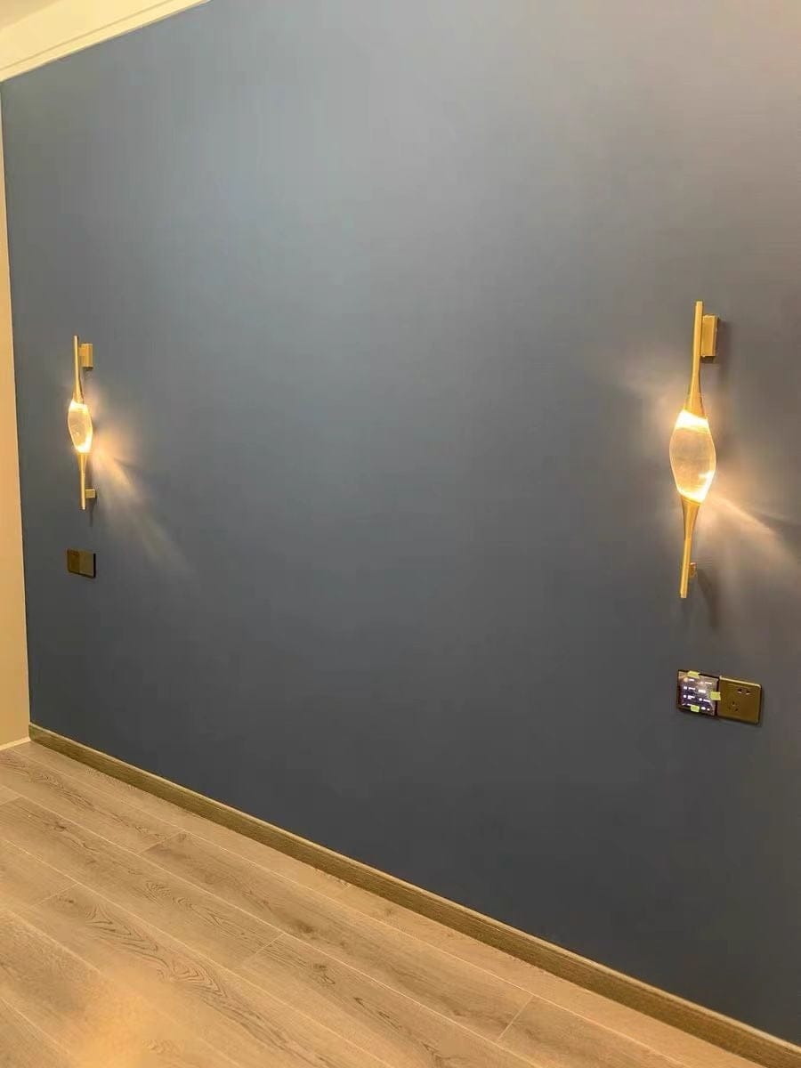 Customer photo review of Elegant Shuttle Crystal Copper Wall Lamp