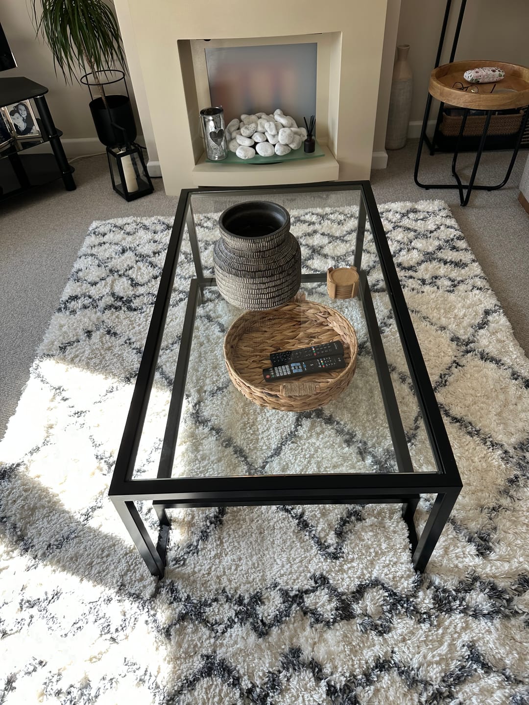 Customer photo review of Hudson Glass Metal Coffee Table - Black