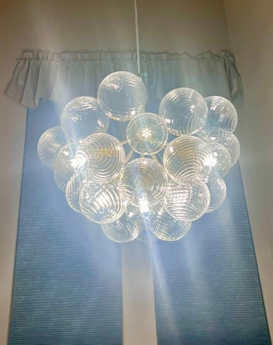 Customer photo review of Modern Cluster Ribbed Glass Globe Bubble Chandelier