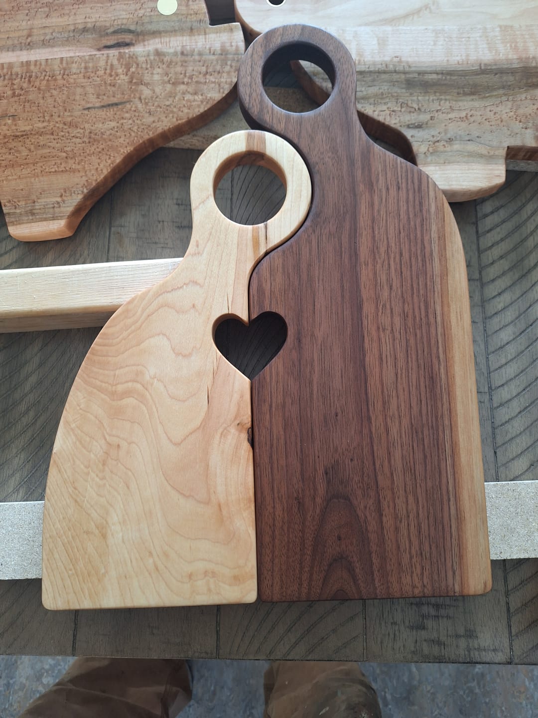 Customer photo review of 15.75x11.5" Small Romeo & Juliet With Heart Set Acrylic Router Template