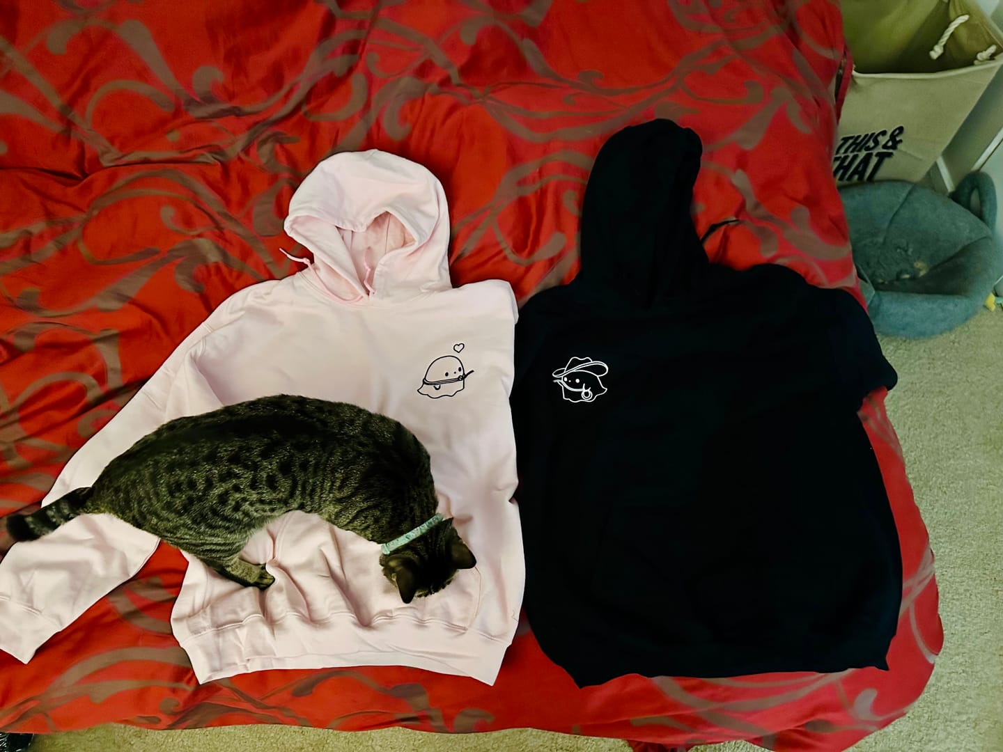 Customer photo review of Custom Embroidered Cowboy Ghost Love Matching Hoodies for Couples