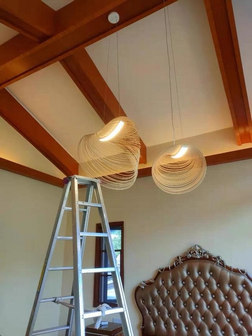 Customer photo review of Home Decor Wood Art LED Chandelier, Dimmable