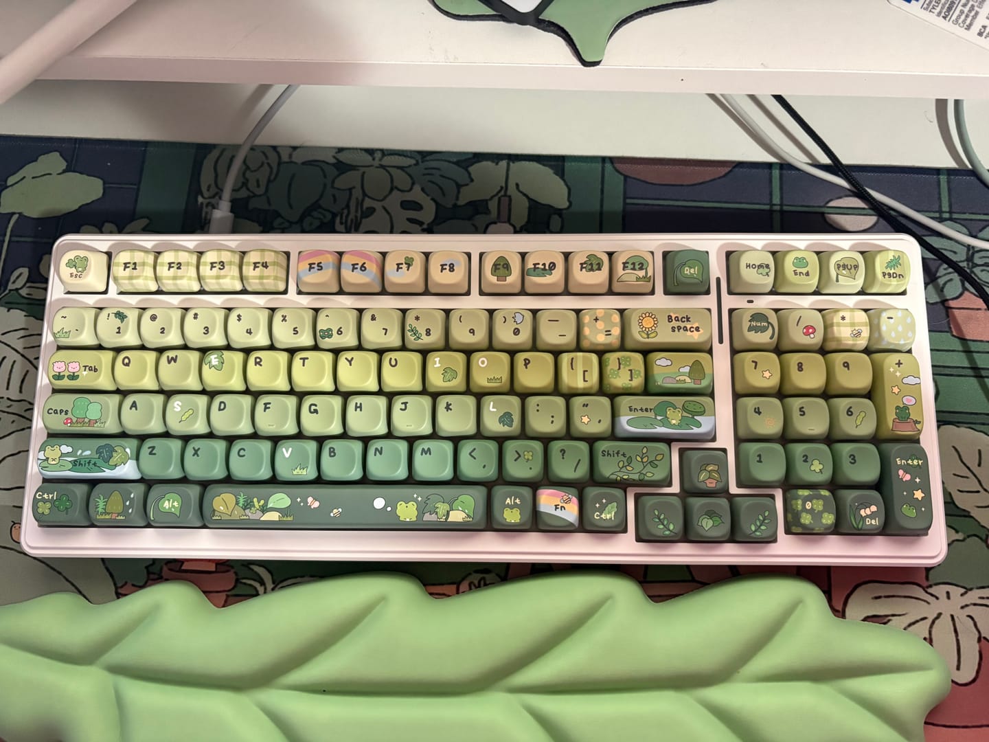 Customer photo review of KiiBOOM X Cosydiaries Rainy Froggy Day Keycap Set
