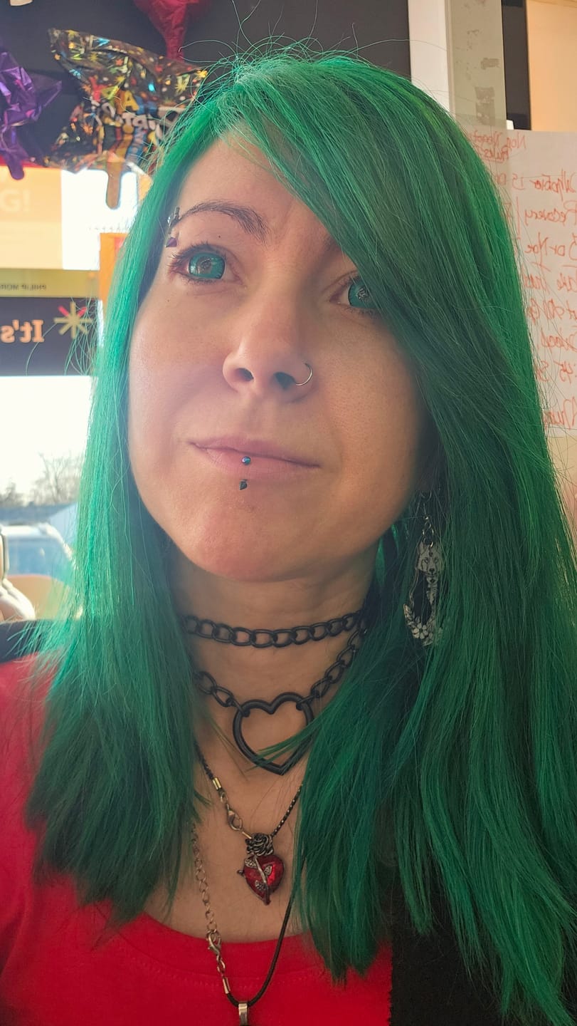 Customer photo review of Cosplay Lucifer's Eye Green Prescription Coloured Contact Lenses