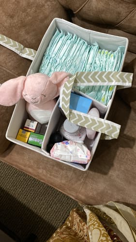 Customer photo review of Qoolish Diaper Caddy in 4 Colors