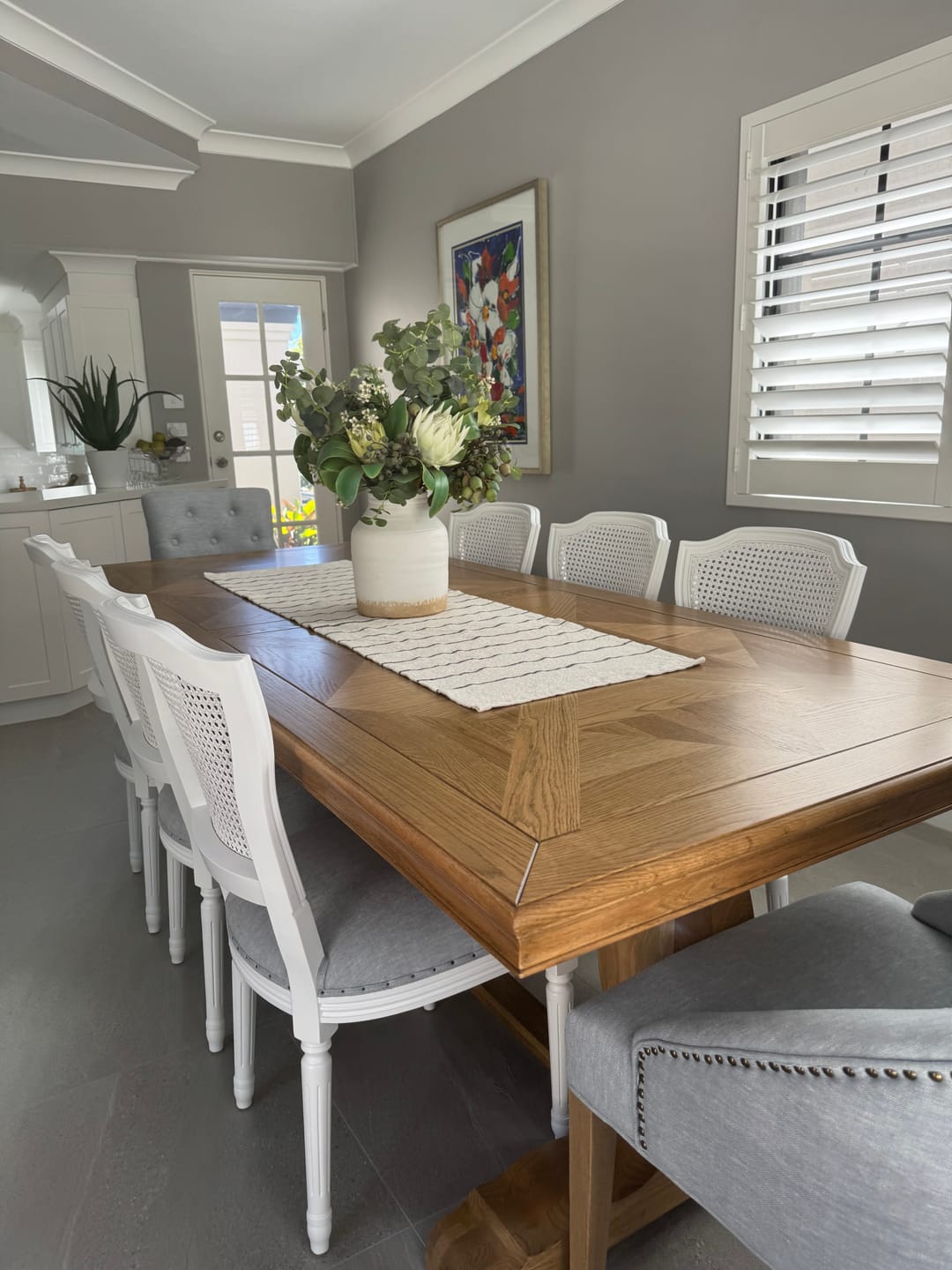 Customer photo review of Kensington Parquetry Natural Oak Dining Table