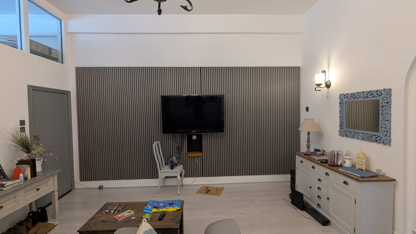 Customer photo review of Wooden Wall Panel | Grey Walnut | Premium 3-sided Wood Veneer