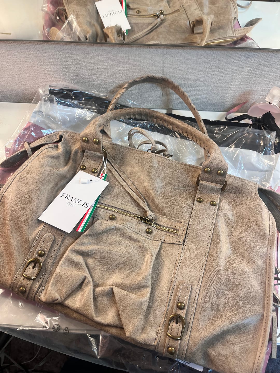 Customer photo review of It girl bag taupe