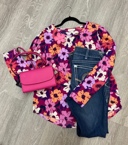 Customer photo review of WOMEN'S LONG SLEEVE FLORAL BLOUSE TOP