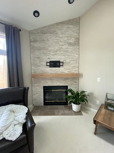Customer photo review of White Oak Fireplace Mantel