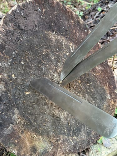 Customer photo review of Raven Forge Throwing Seaxs - Set of Three