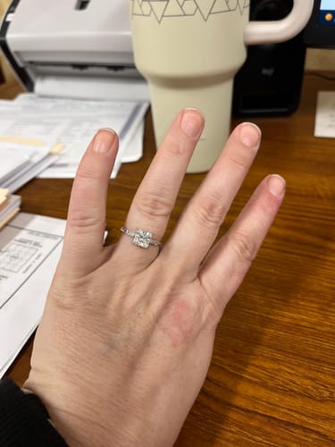 Leann H. review of Three Stone Princess And Baguette Moissanite Engagement Ring image 1 out of 1