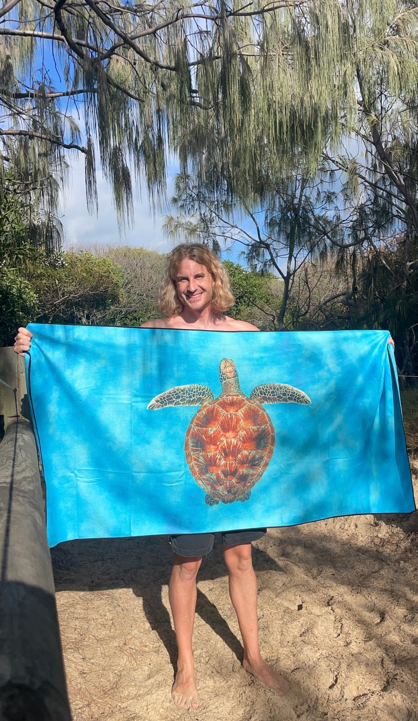 Customer photo review of Sea Turtle Clarity - Beach Towel