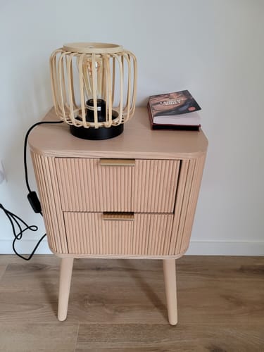 Customer photo review of BALI - Table de chevet 2 tiroirs en bois naturel