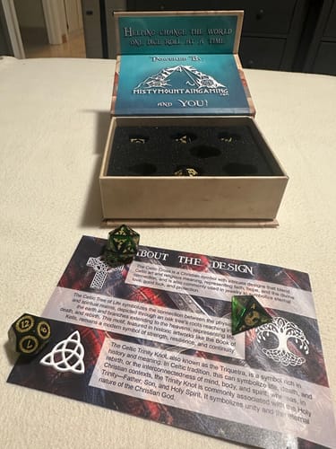 Customer photo review of Celtic Green Glass Dice Set - Dice Around the World Collection