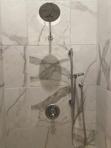 Customer photo review of 3-Spray Hand Held Shower Head Set with Slide Bar
