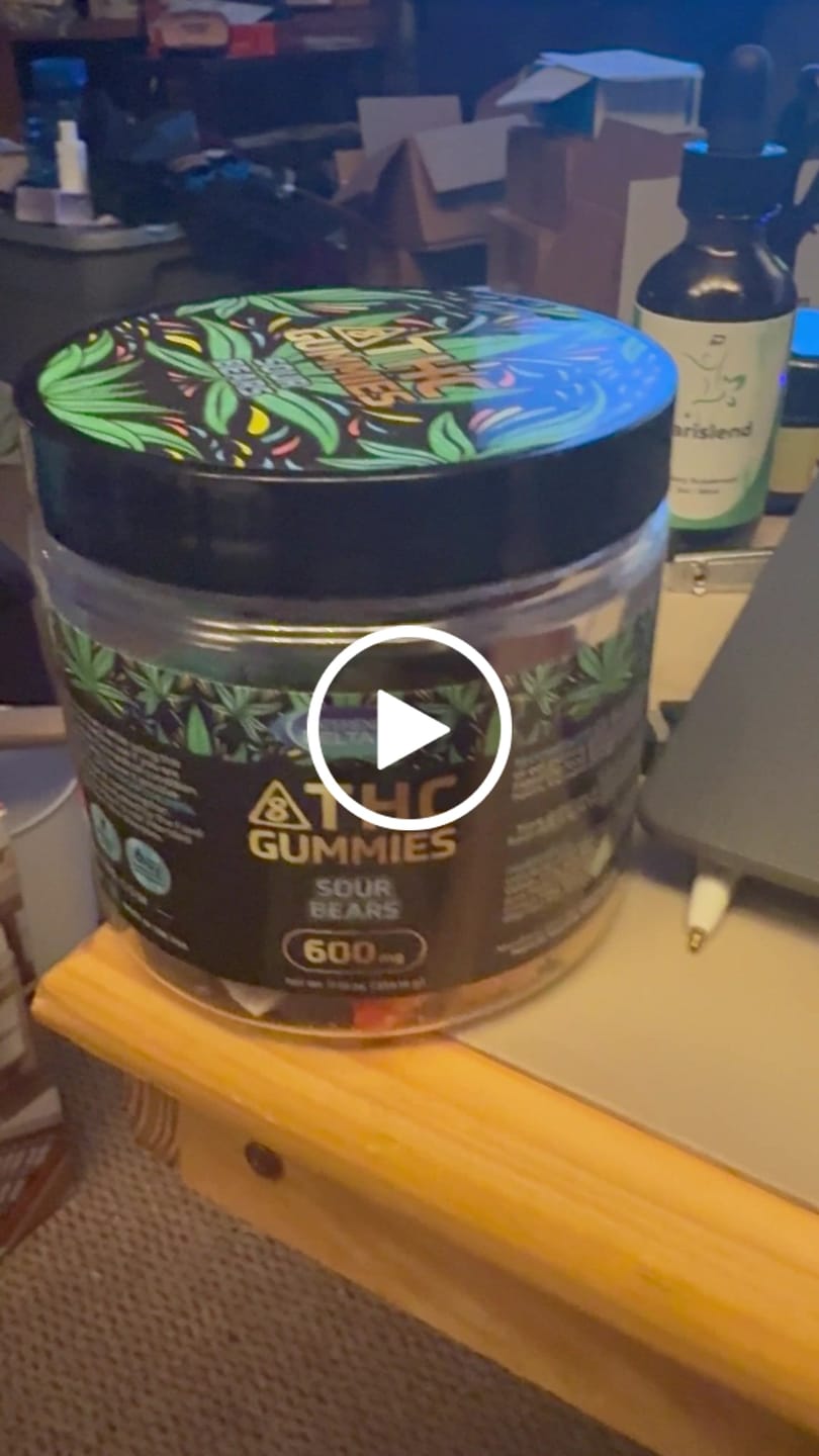 Customer video review of Delta 8 THC Sour Bears (300mg-600mg)