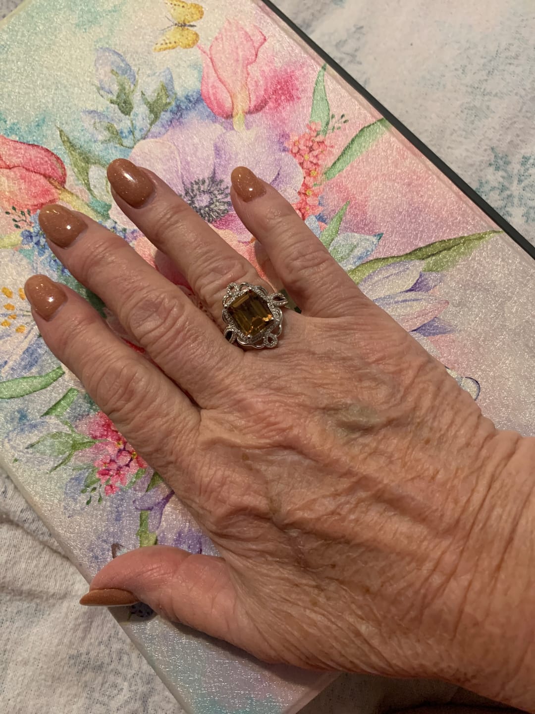Customer photo review of Luxury Emerald Diaspore Gemstone Lace Sterling Silver Ring