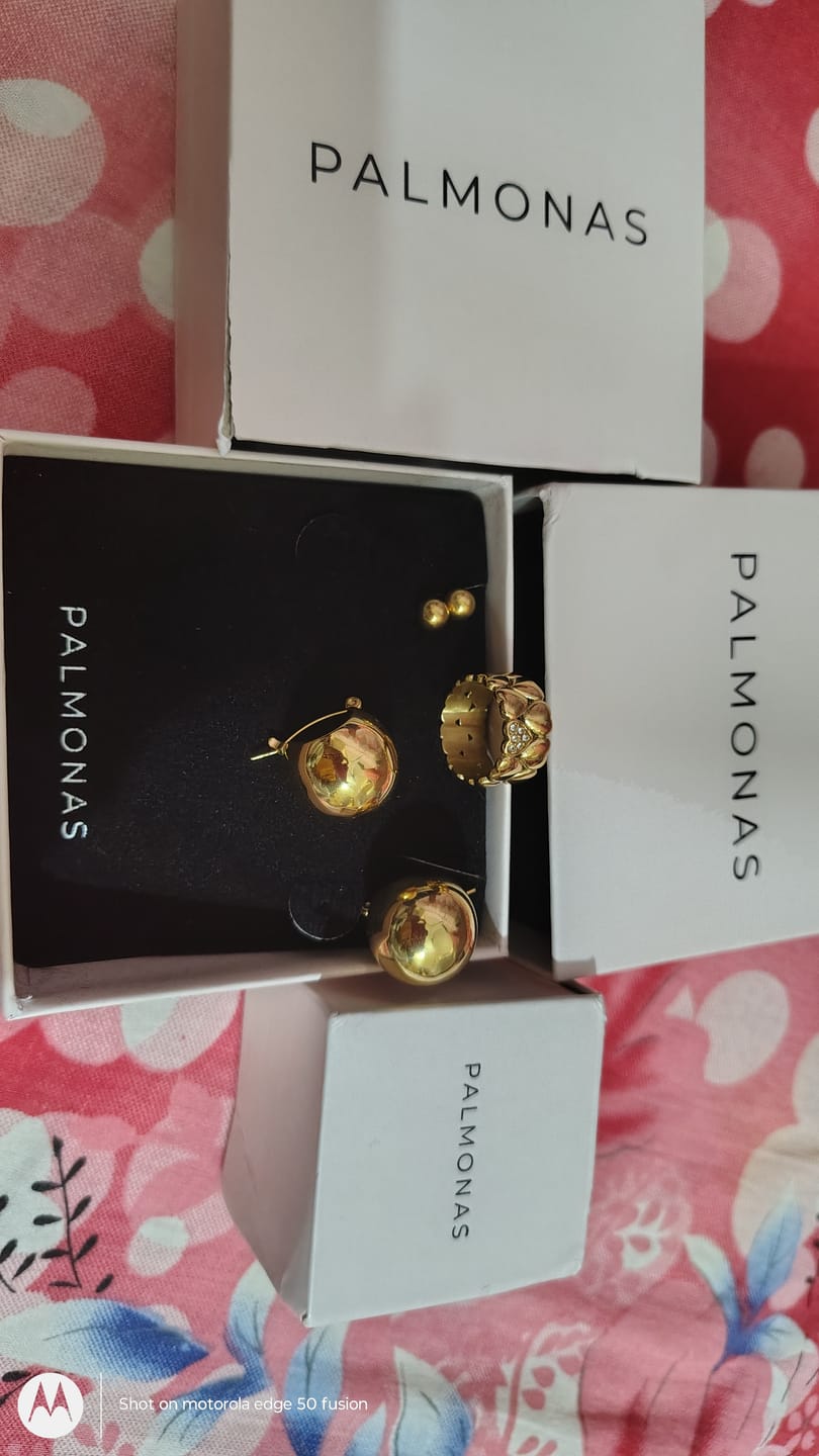 Customer photo review of Ball Hoop Earrings