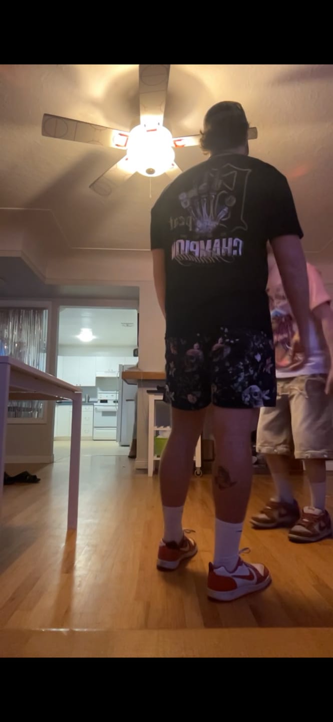 Customer photo review of 1111 -  Skulls & Roses Reversible Shorts