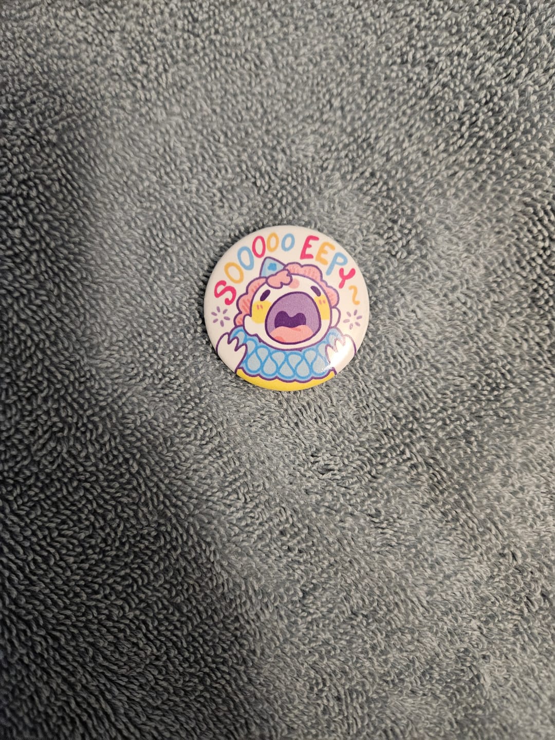 Customer photo review of Eepy Clown Button