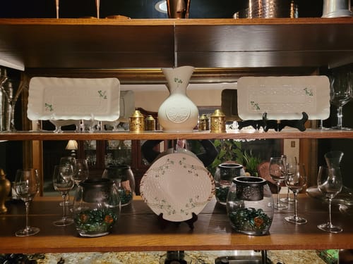 Customer photo review of Belleek Classic Personalised Shamrock Bread Plate