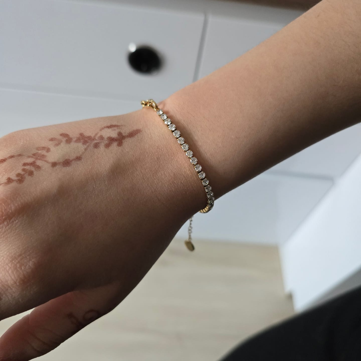Customer photo review of Jade Gold Bracelet