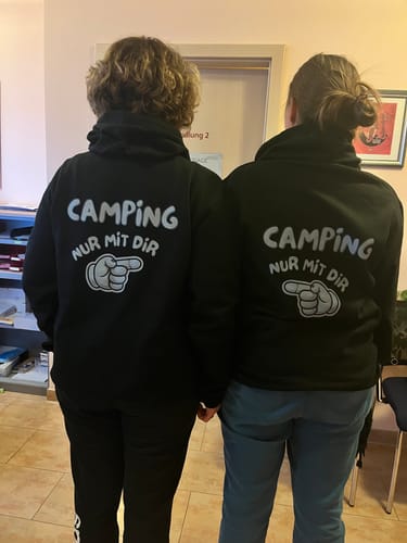 Customer photo review of Nur mit dir rechts Rückendruck | Premium Hoodie unisex