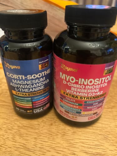 Customer photo review of Zoyava Soothe and Smooth Bundle: Cortisol 60 and Myo-Inositol 90 Capsules Supplement Bundle