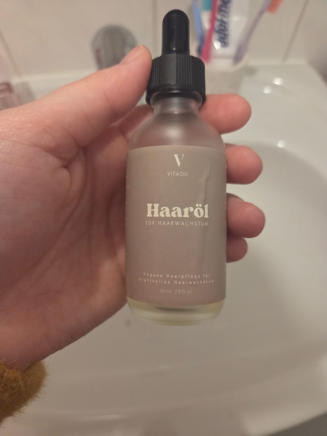 Customer photo review of Veganes Haaröl für schnelles Wachstum
