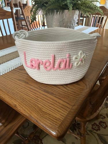 Customer photo review of Baby Knits™ Personalized Knitted Basket