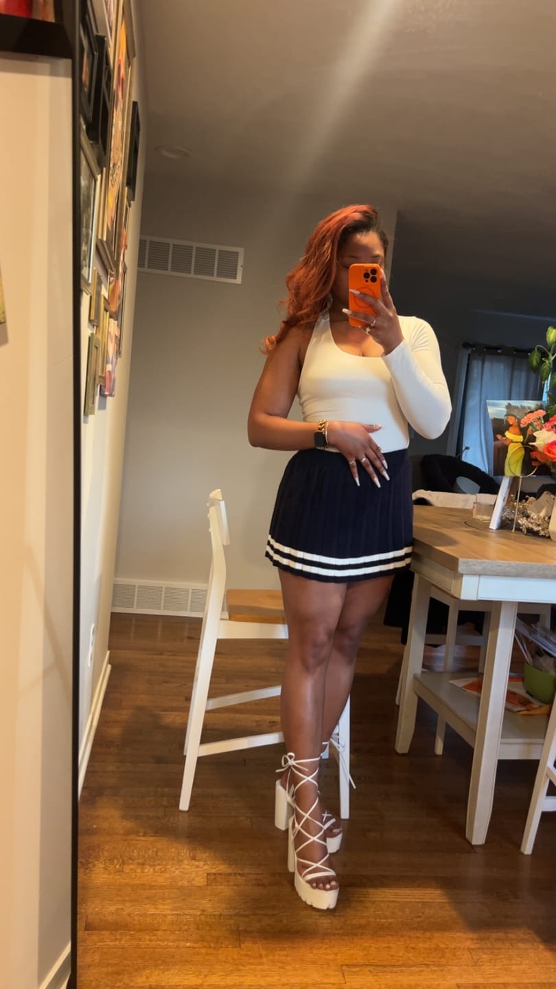 Customer photo review of Jena Knit Button Down Cardigan & Skirt SET