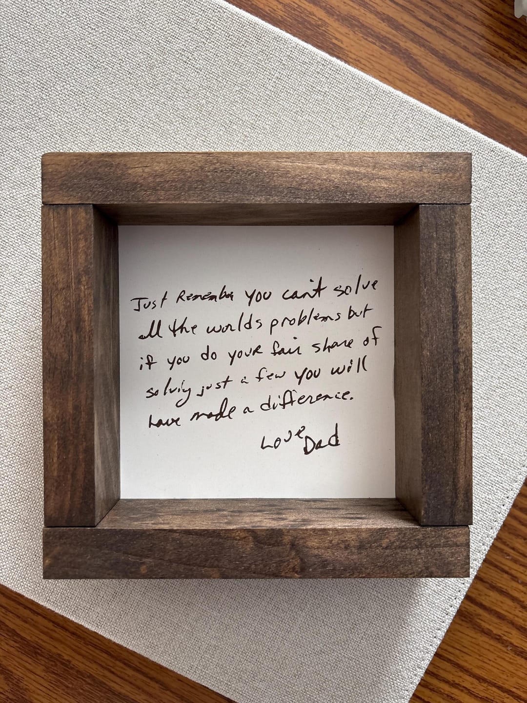 Customer photo review of Custom Handwriting Sign - Memorial Keepsake