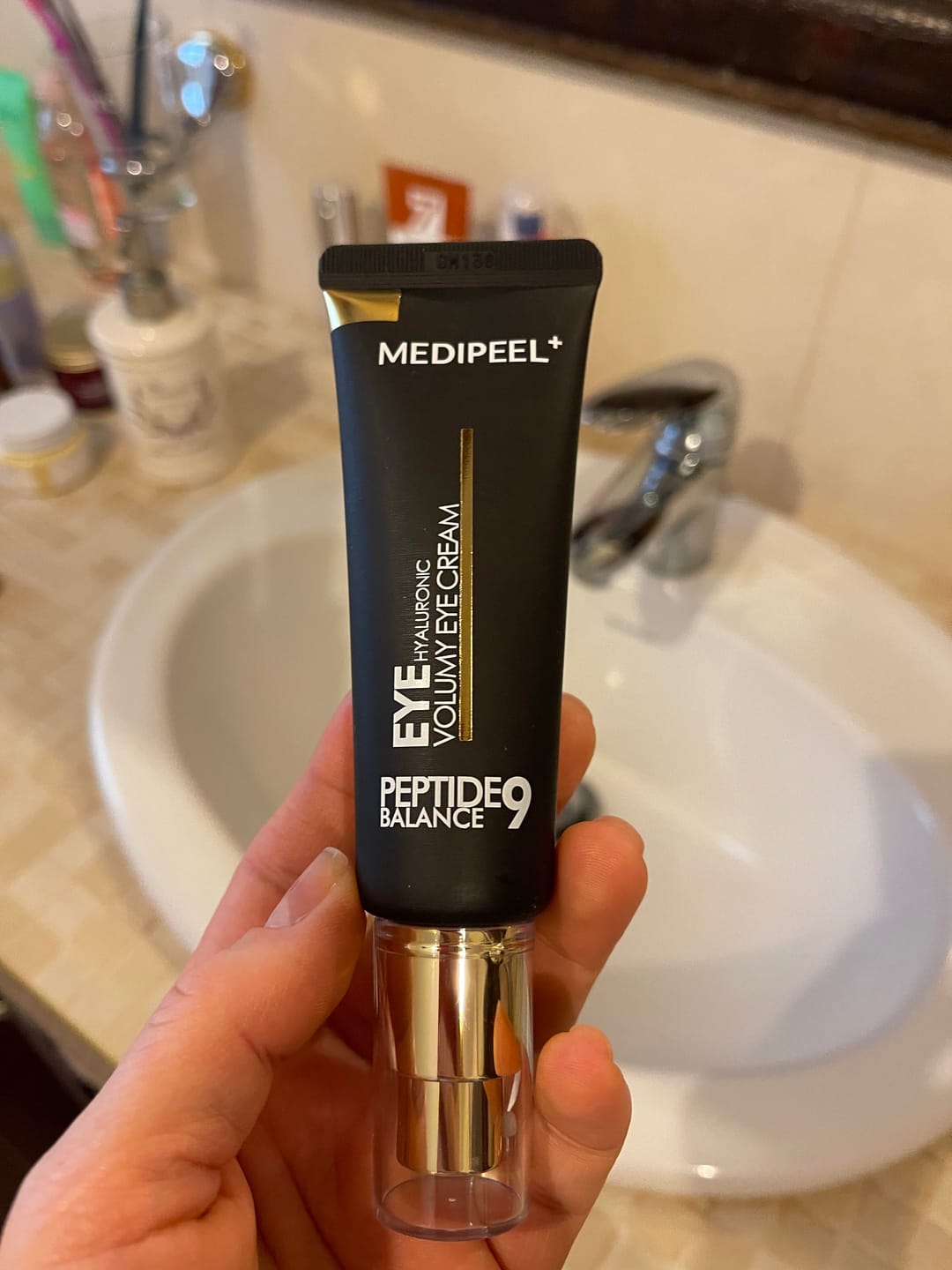 Customer photo review of Pretnovecošanas krēms priekš acu plakstiņiem ar peptīdiem Medi-Peel Peptide Balance 9 Eye Hyaluronic Volumy Eye Cream
