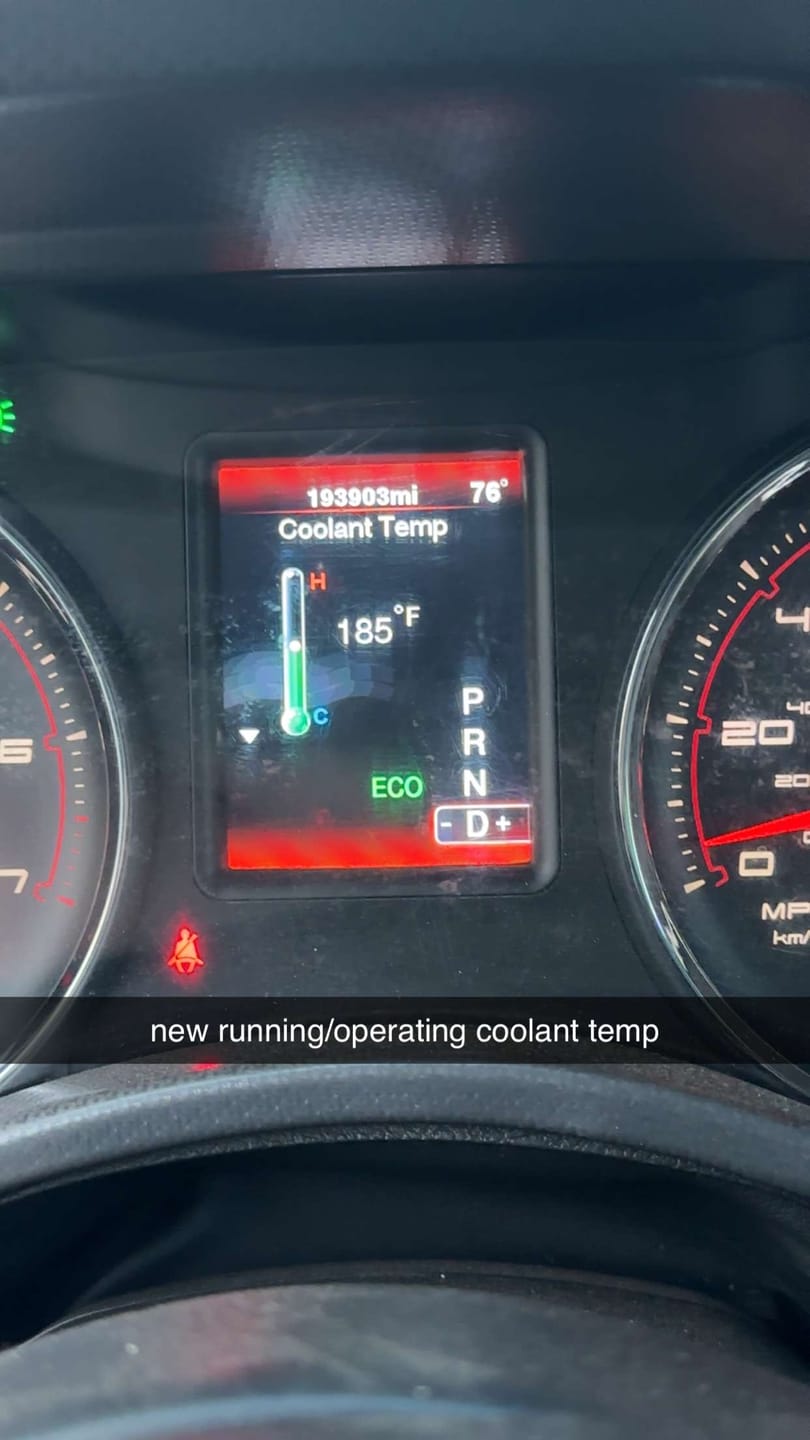 Customer photo review of Pentastar 3.6 180 degree Thermostat