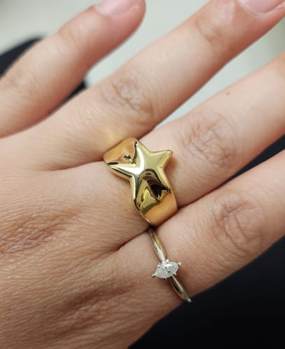 Customer photo review of Chunky Star Puff Ring