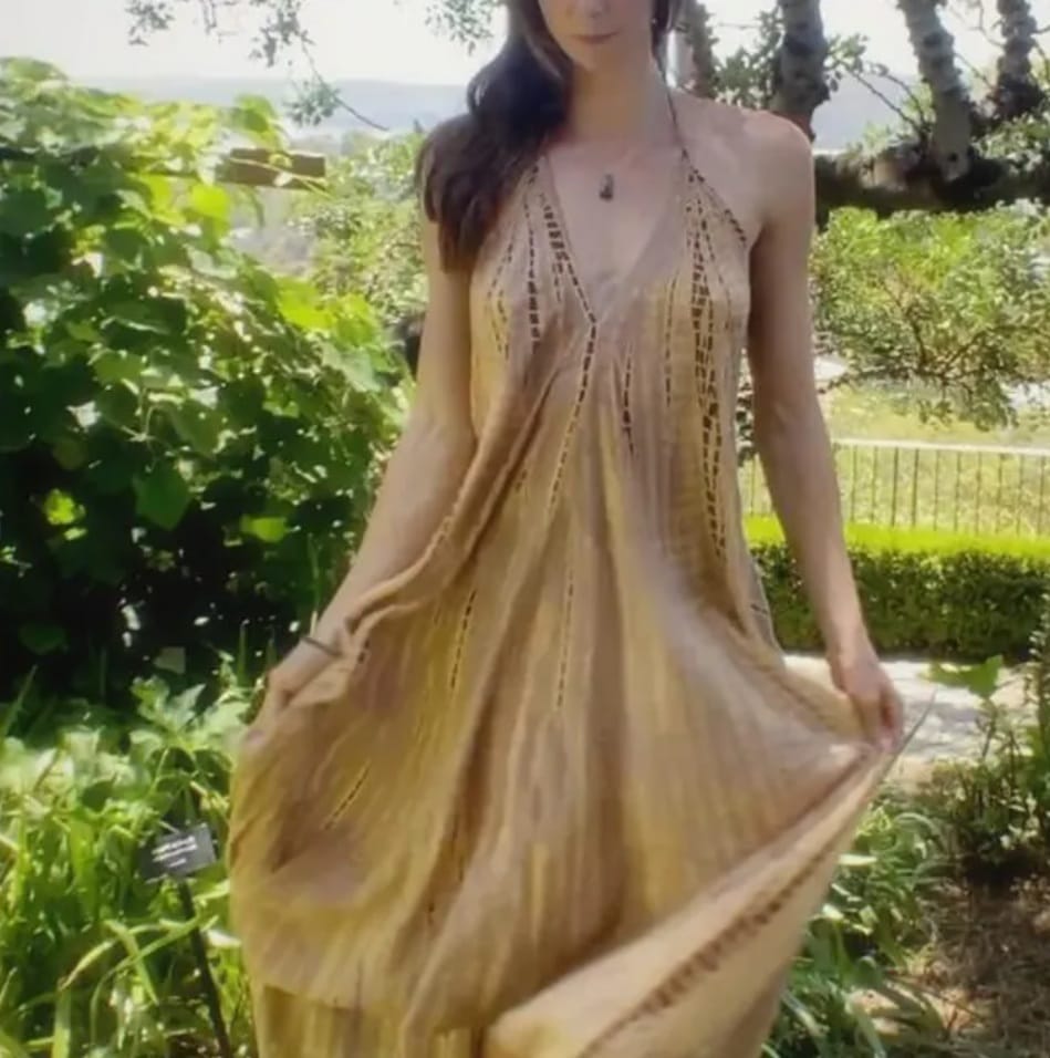 Customer photo review of Flamingo Tie Dye Dress Beige