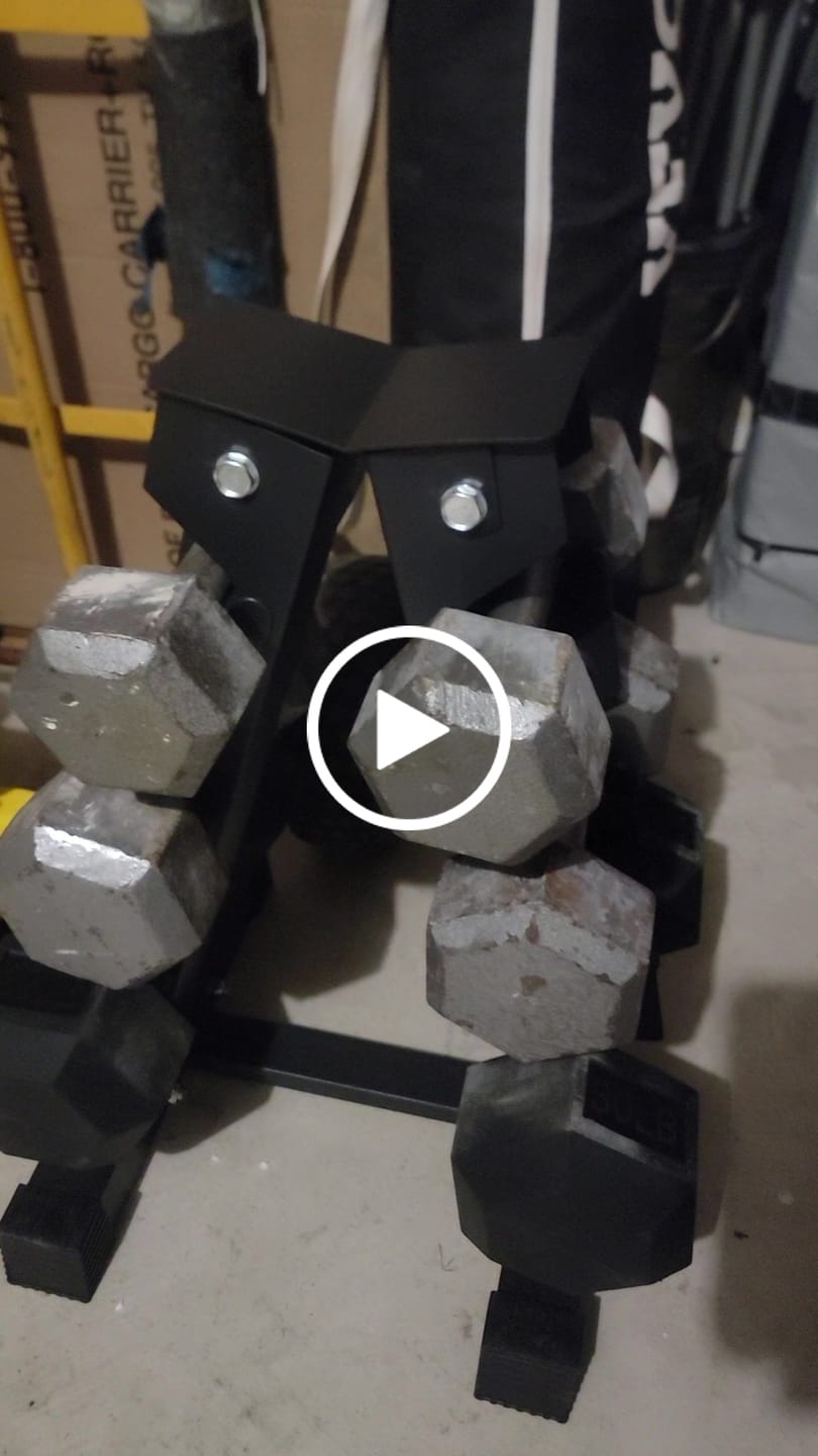 Customer video review of RitFit A-Frame Dumbbell Storage Rack Stand 3/5/6 Pairs