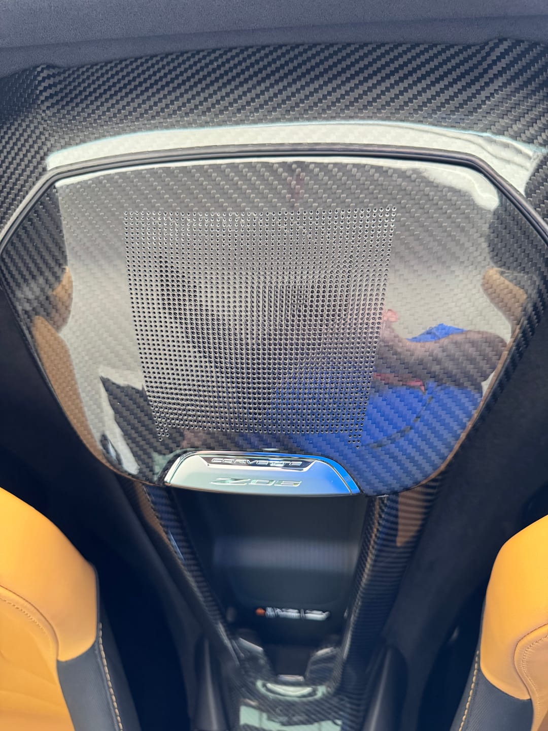 Customer photo review of C8 2020+ Chevy Corvette Waterfall Speaker Trim Carbon Fiber Cover with Corvette Logo