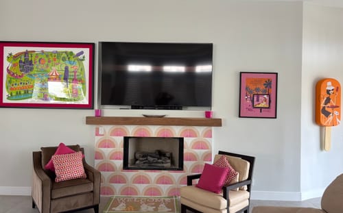 Sunrise Blush 8 Square Cement Tile by Trina Turk