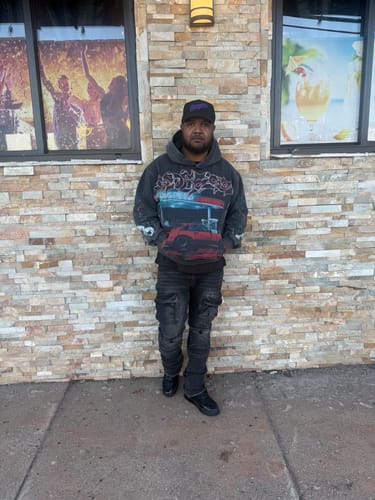 Customer photo review of Godspeed Pitstop Hoodie Washed Grey