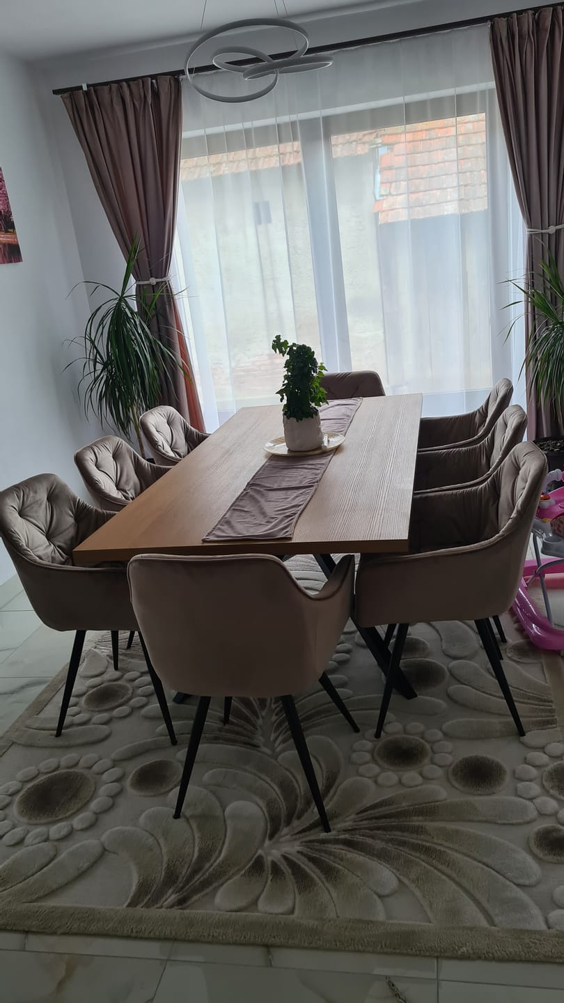 Customer photo review of Scaun MANGO, bej/negru, stofa catifelata/metal, 57x45x83 cm