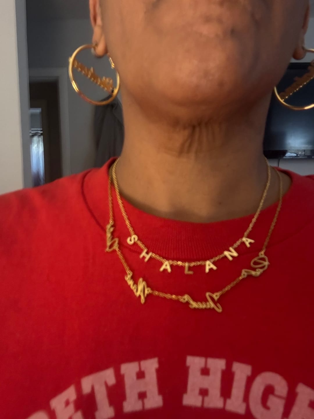 Customer photo review of Custom Letter Necklace